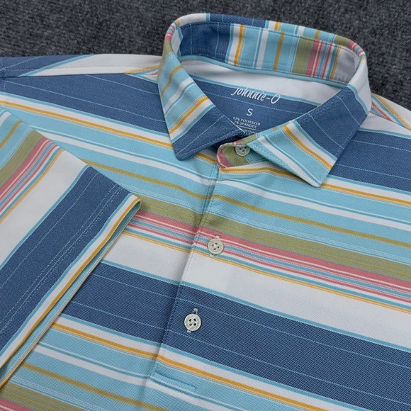 johnnie-O Other - johnnie-O Erwin Performance Polo Mens Small Blue Lake Stripe Preppy Golf Stretch